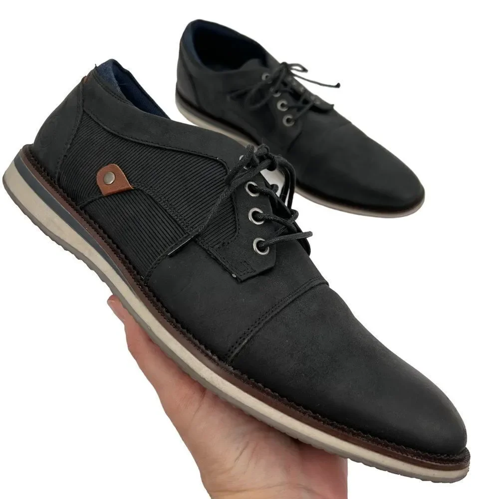 B52s by bull boxer black pu leather Oxford shoe size 10